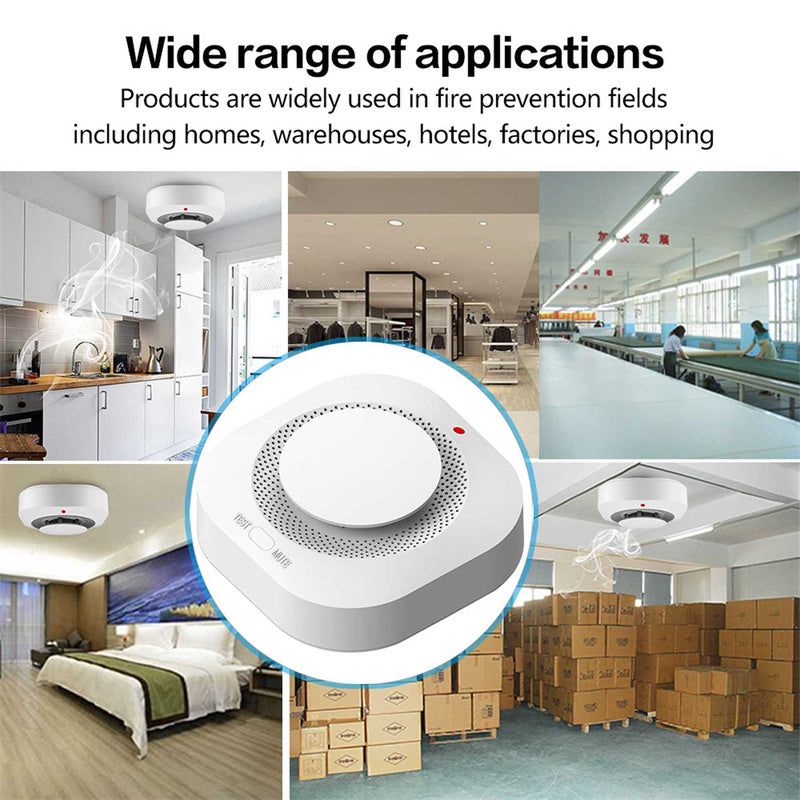 Tuya Smart Zigbee Smoke Detector Smart Fire Alarm Progressive Sound Photoelectric Smoke Sensor eprolo
