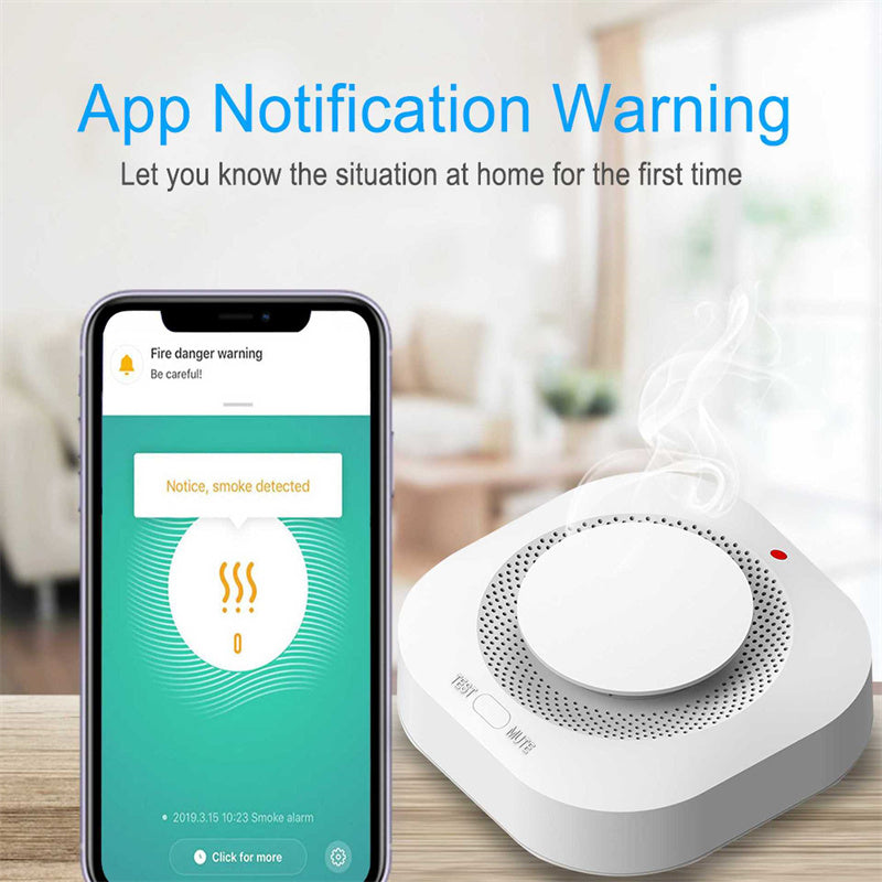 Tuya Smart Zigbee Smoke Detector Smart Fire Alarm Progressive Sound Photoelectric Smoke Sensor eprolo