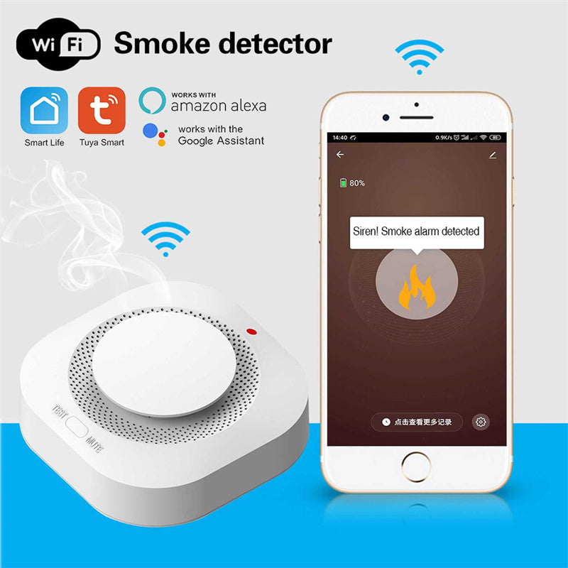 Tuya Smart Zigbee Smoke Detector Smart Fire Alarm Progressive Sound Photoelectric Smoke Sensor eprolo