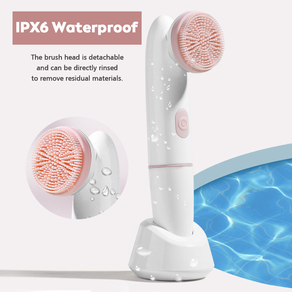 2-Speed 2-In-1 Silicone Facial Cleanser Sonic Vibration Face Wash Brush Electric Face Wash Pore Cleanser eprolo