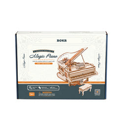 Robotime Rokr Diy Handmade Assembled Toys AMK81 Magic Piano Mechanical Music Box Model Kit 3D Wooden Puzzles - Best Find