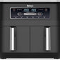 Ninja Foodi Dual Zone Digital Air Fryer, 2 Drawers, 7.6L, 6-in-1, Uses No Oil, Air Fry, Max Crisp, Roast, Bake, Reheat, Dehydrate, Cooks 4-6 Portions, Non-Stick, Dishwasher Safe Baskets, Black AF300UK