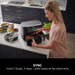 Ninja Foodi Dual Zone Digital Air Fryer, 2 Drawers, 7.6L, 6-in-1, Uses No Oil, Air Fry, Max Crisp, Roast, Bake, Reheat, Dehydrate, Cooks 4-6 Portions, Non-Stick, Dishwasher Safe Baskets, Black AF300UK
