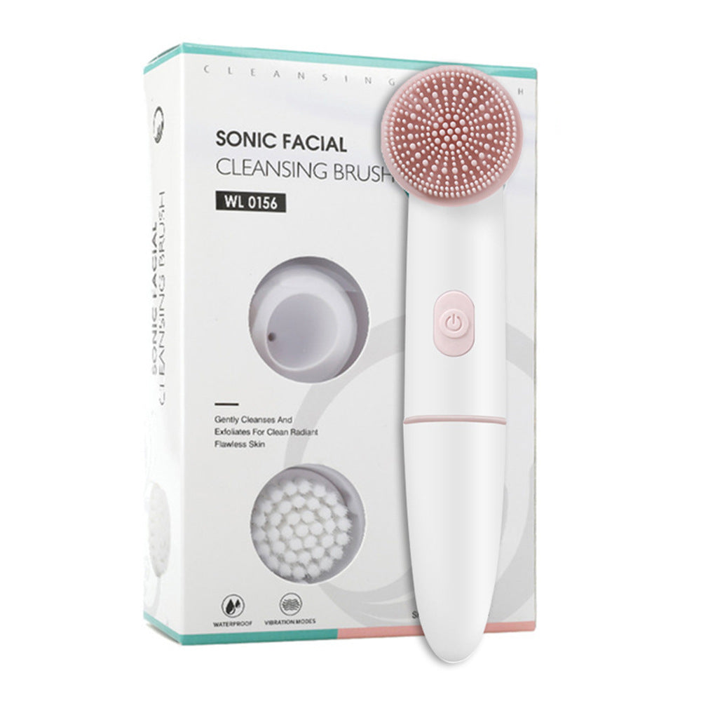 2-Speed 2-In-1 Silicone Facial Cleanser Sonic Vibration Face Wash Brush Electric Face Wash Pore Cleanser eprolo