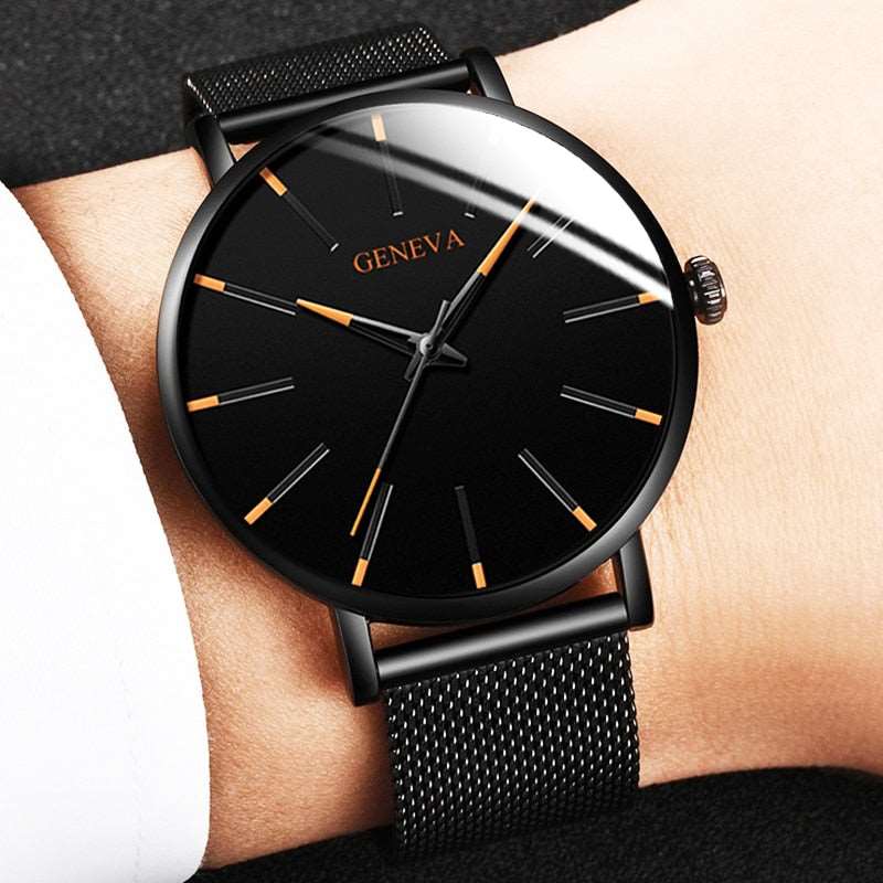 2022 Minimalist Men&#39;s Fashion Ultra Thin Watches Simple Men Business Stainless Steel Mesh Belt Quartz Watch relogio masculino