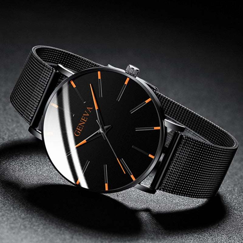 2022 Minimalist Men&#39;s Fashion Ultra Thin Watches Simple Men Business Stainless Steel Mesh Belt Quartz Watch relogio masculino