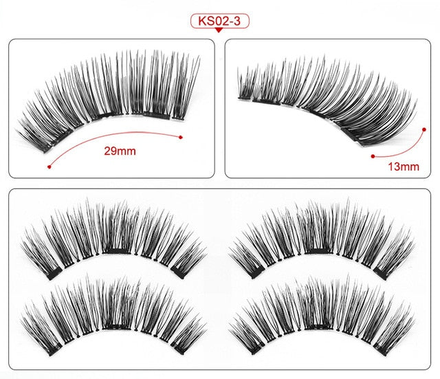 1 pair of 3/4/5 magnet eyelashes Quantum false eyelashes, reusable eyelashes, natural curling false eyelashes Free shipping Best Find