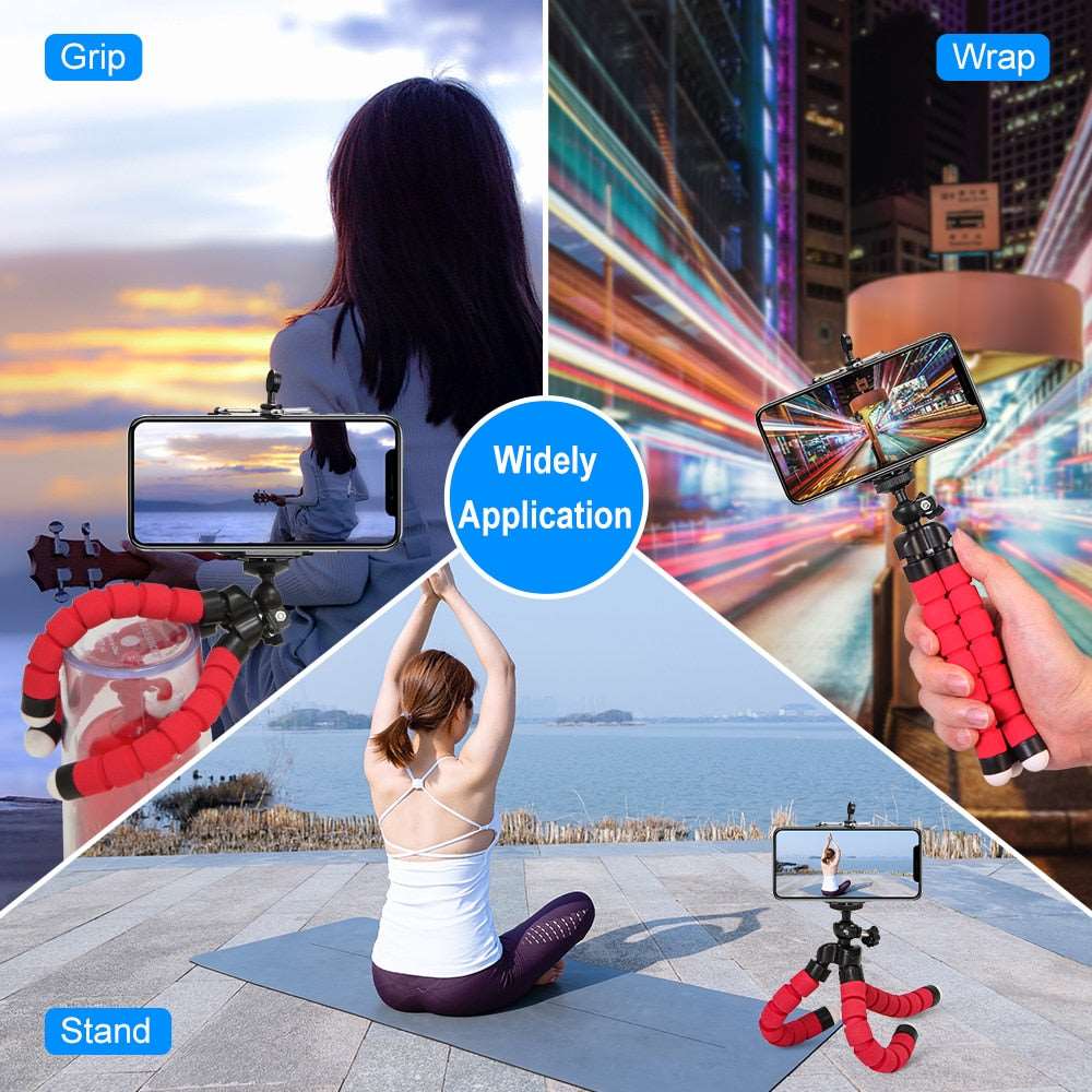 Tripod for Phone Flexible Sponge Octopus Mini Tripod for IPhone Mini Camera Tripod Phone Holder Clip Stand