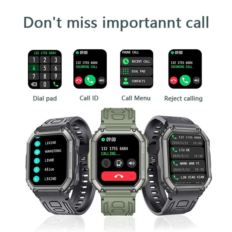 SENBONO 2022 New Smart Watch Men Big Battery Music Play Fitness Tracker Bluetooth Dial Call Sport Smartwatch Men for IOS Android Best Find