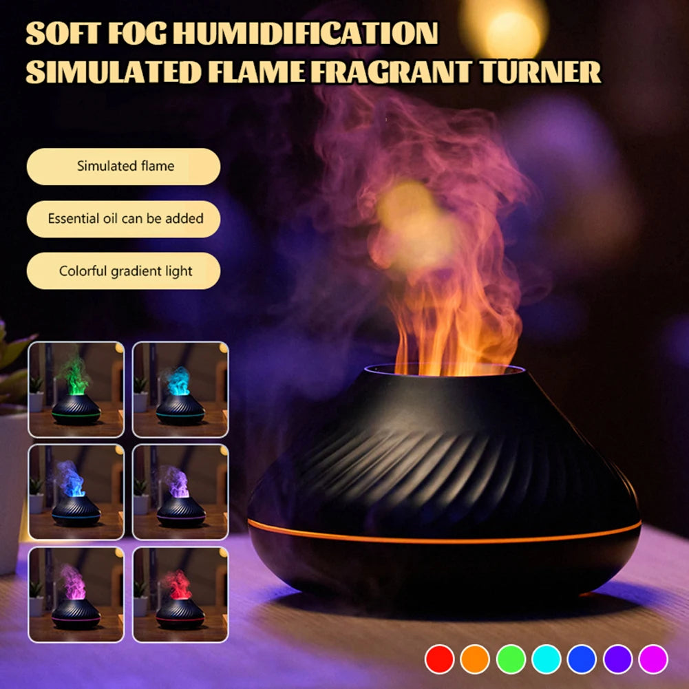 Volcanic Flames Aroma Diffuser Air Humidifier With Color Usb Portable Air Humidifier Oil Diffuser Home Room Breathing Sleeping Best Find