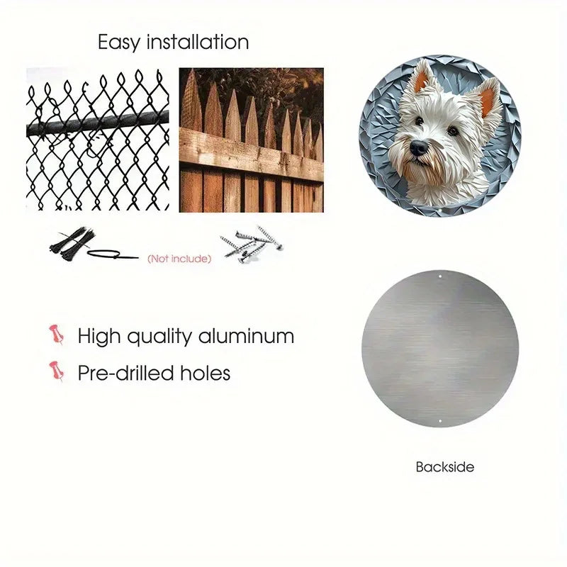White Terrier Theme Decoration Faux Origami Window Decorations Round Wreath Sign Apartment Decoration Thanksgiving Day Gifts - Best Find