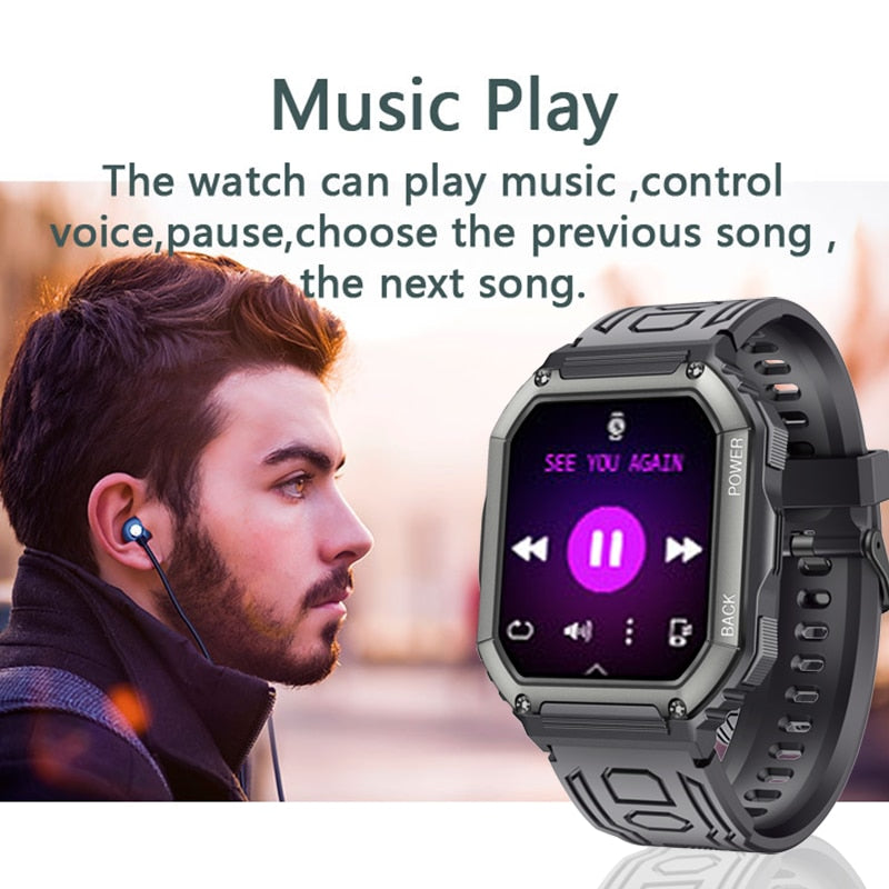 SENBONO 2022 New Smart Watch Men Big Battery Music Play Fitness Tracker Bluetooth Dial Call Sport Smartwatch Men for IOS Android Best Find