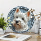 White Terrier Theme Decoration Faux Origami Window Decorations Round Wreath Sign Apartment Decoration Thanksgiving Day Gifts - Best Find
