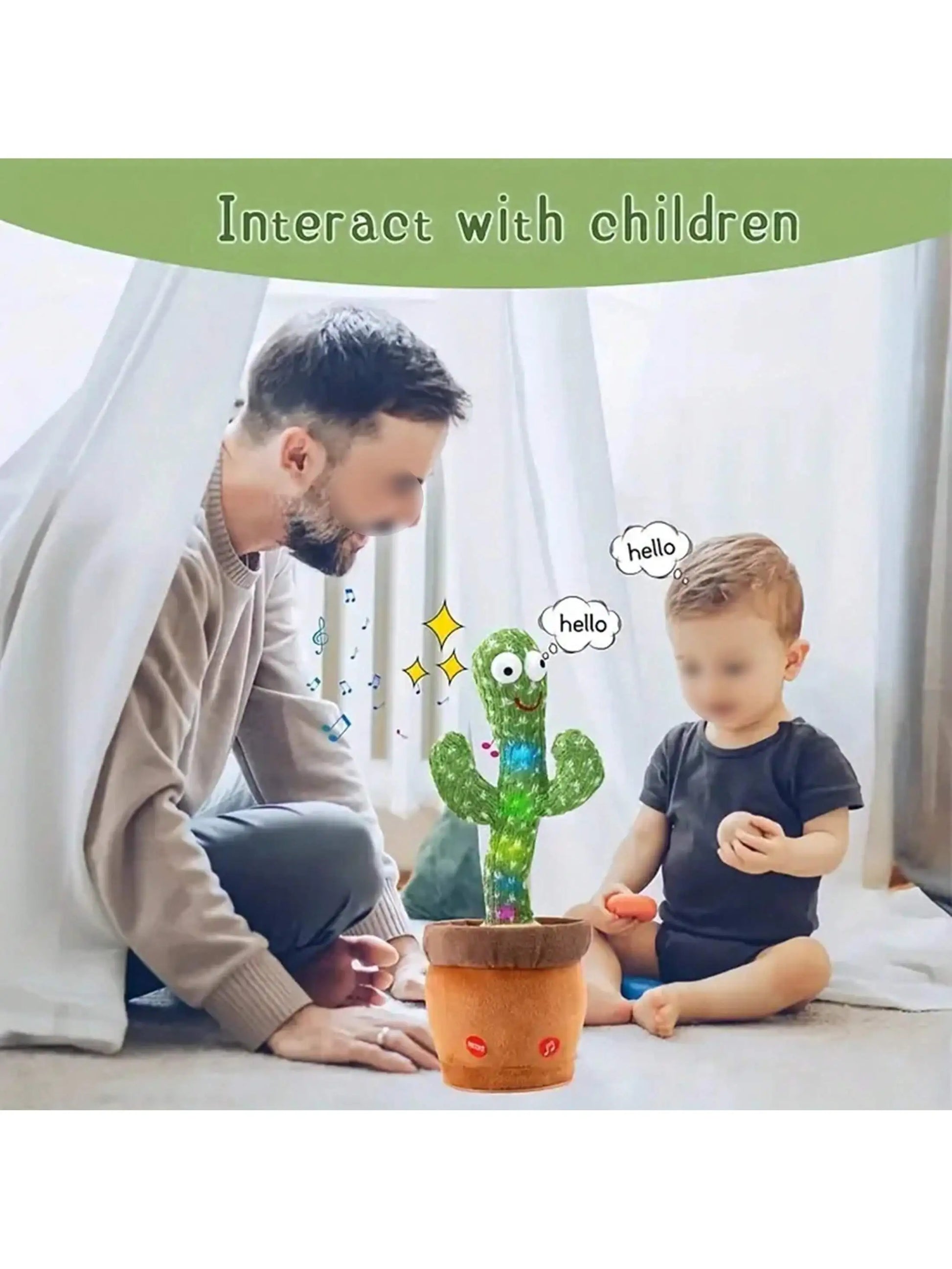 1pc-Dancing Talking Cactus Toys For Baby Boys And Girls, Singing Mimicking Recording Repeating What You Say Sunny Cactus Up Plus Best Find