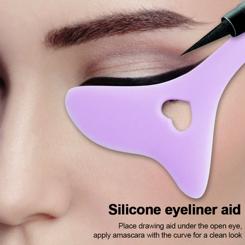 Silicone Eyeliner Stencil Wing Tip Mascara Drawing Lipstick Aid Face Cream Applicator For Beginners Makeup Tool Eyeliner Stencils Silicone Winged Tip Eyeliner Aid Eyebrow Pencil Stencil Reusable Best Find