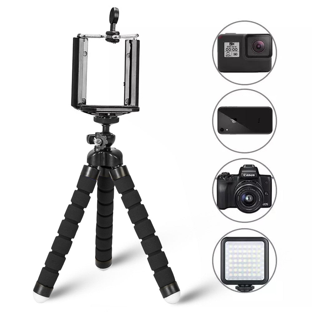 Tripod for Phone Flexible Sponge Octopus Mini Tripod for IPhone Mini Camera Tripod Phone Holder Clip Stand Best Find
