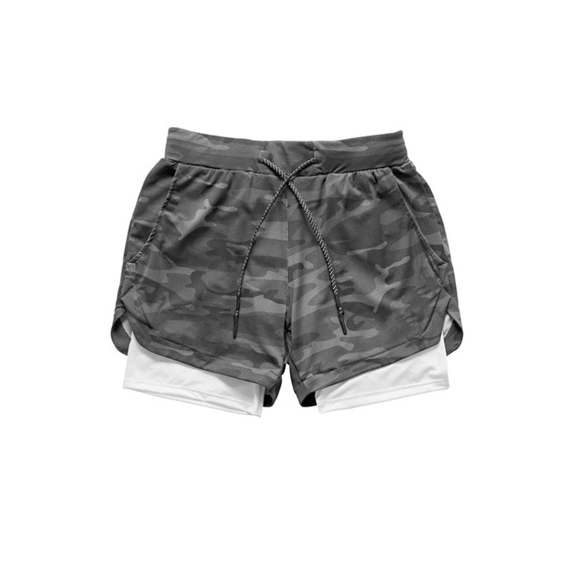 2022 Camo Running Shorts Men 2 In 1 Double-deck Quick Dry GYM Sport Shorts Fitness Jogging Workout Shorts Men Sports Short Pants Best Find