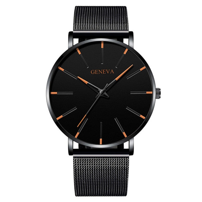 2022 Minimalist Men&#39;s Fashion Ultra Thin Watches Simple Men Business Stainless Steel Mesh Belt Quartz Watch relogio masculino Best Find