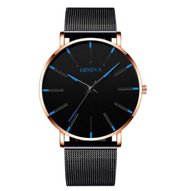 2022 Minimalist Men&#39;s Fashion Ultra Thin Watches Simple Men Business Stainless Steel Mesh Belt Quartz Watch relogio masculino Best Find