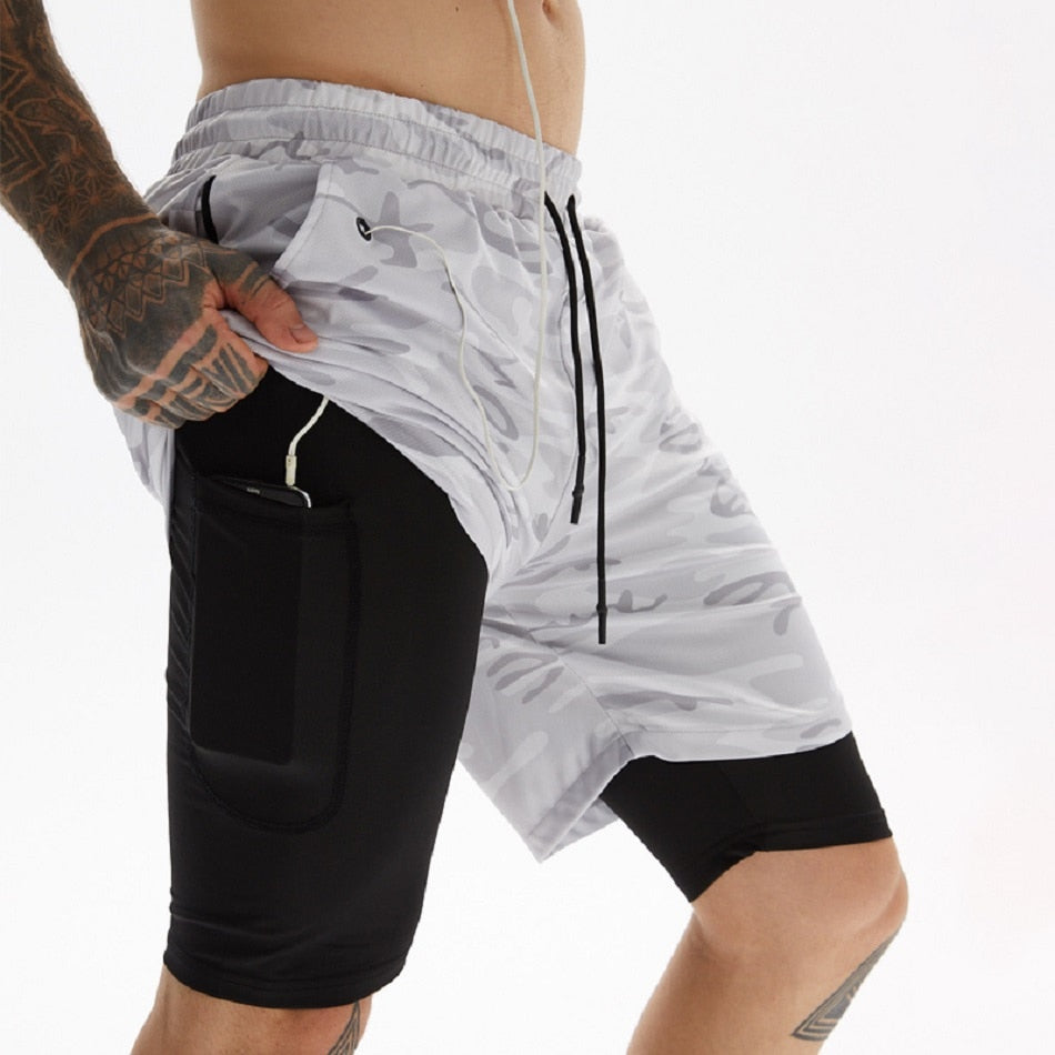 2022 Newest Running Shorts Men 2 in 1 Training Gym Shorts Fitness Men Joggers Jogging Summer Sports Shorts Workout Short Pants Best Find