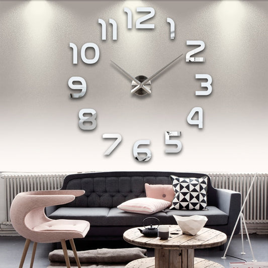 Wall clock watch clocks horloge 3d diy acrylic mirror Stickers Home Decoration Living Room Quartz Needle free shipping Best Find