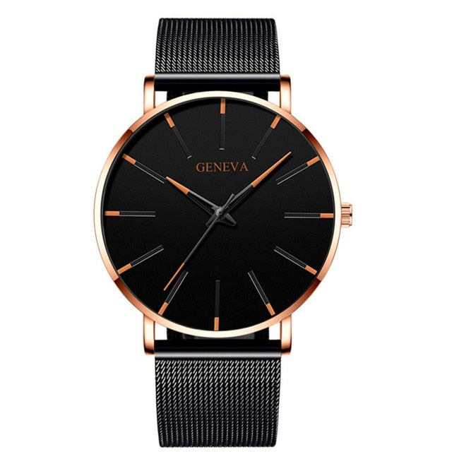 2022 Minimalist Men&#39;s Fashion Ultra Thin Watches Simple Men Business Stainless Steel Mesh Belt Quartz Watch relogio masculino Best Find