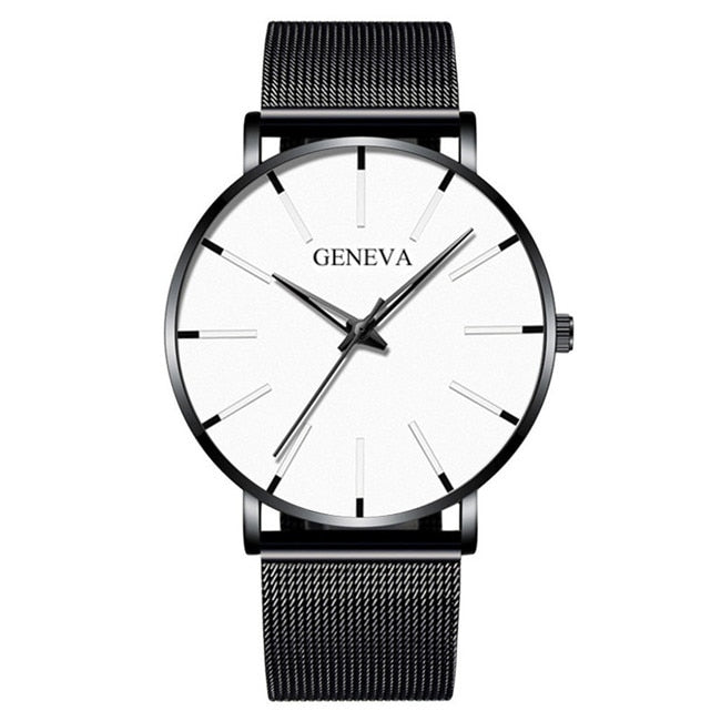 2022 Minimalist Men&#39;s Fashion Ultra Thin Watches Simple Men Business Stainless Steel Mesh Belt Quartz Watch relogio masculino Best Find