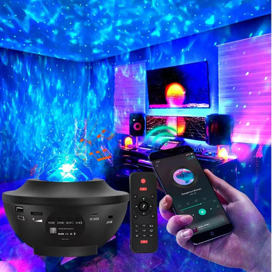 Starry Sky Projection Light Bluetooth Music Light Full Sky Star Water Pattern Light Laser Laser Flash Atmosphere Projection Light Starry Sky Light Best Find
