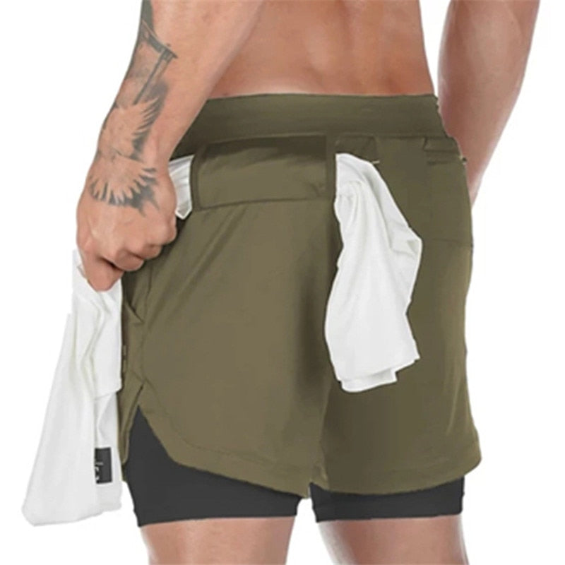 2022 Camo Running Shorts Men 2 In 1 Double-deck Quick Dry GYM Sport Shorts Fitness Jogging Workout Shorts Men Sports Short Pants Best Find