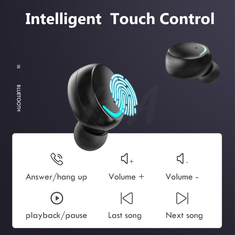 TWS Bluetooth Headset Dual Earphones in-Ear Mini Touch Sports Wireless Bluetooth Noise Reduction Headset Best Find