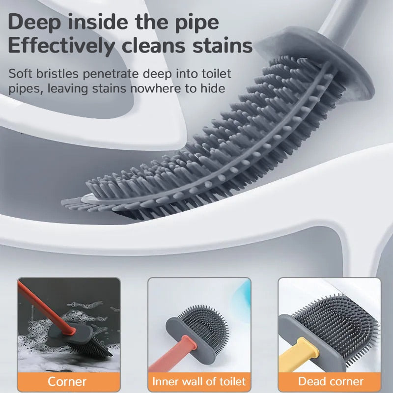 Silicone Toilet Brush Cleaner With Holder Best Find